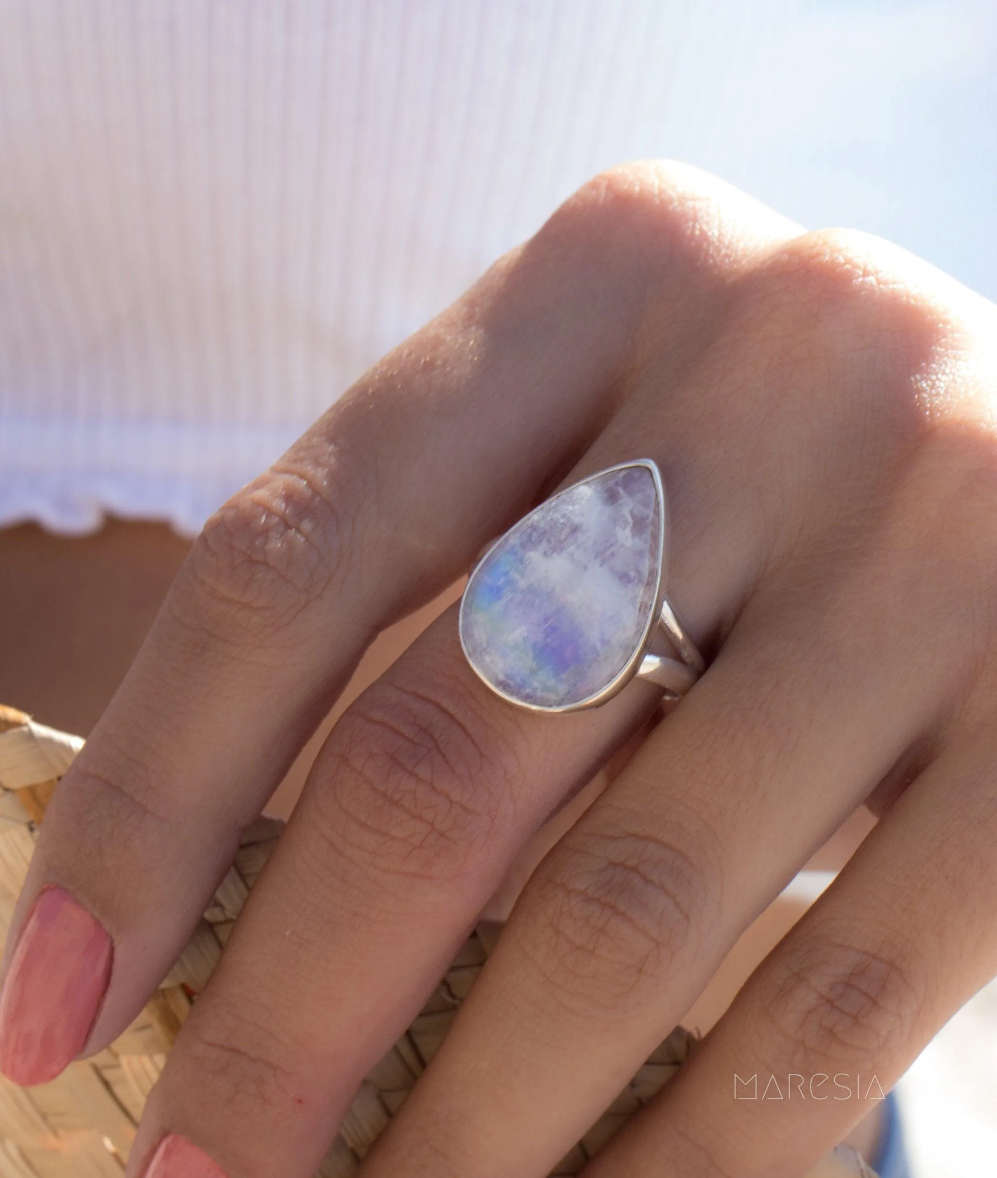 Sterling Silver Rings Moonstone Ring ~ Sterling Silver 925 ~MR273