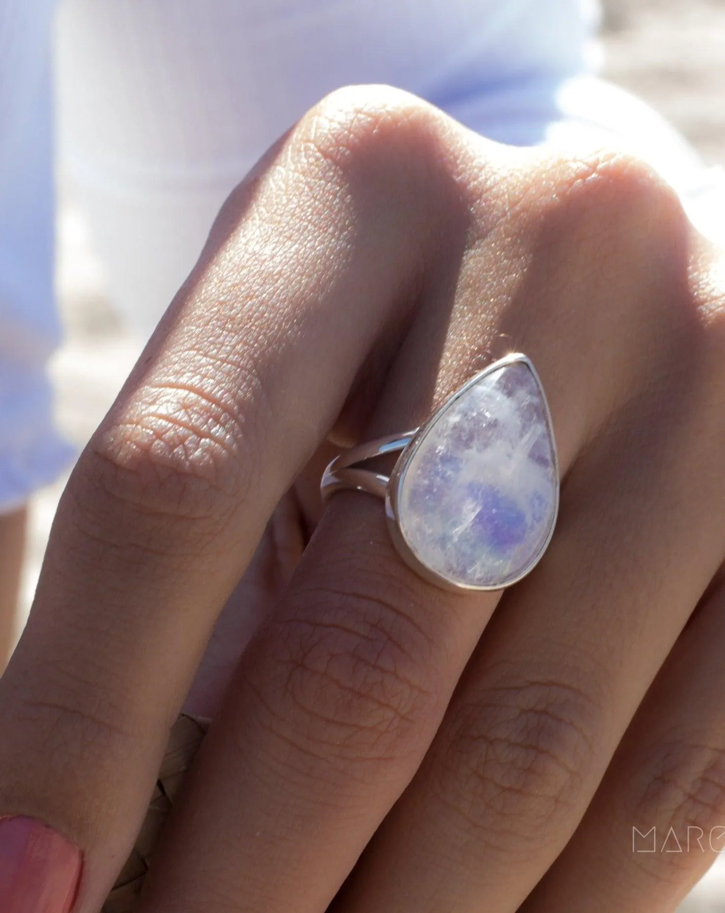 Sterling Silver Rings Moonstone Ring ~ Sterling Silver 925 ~MR273