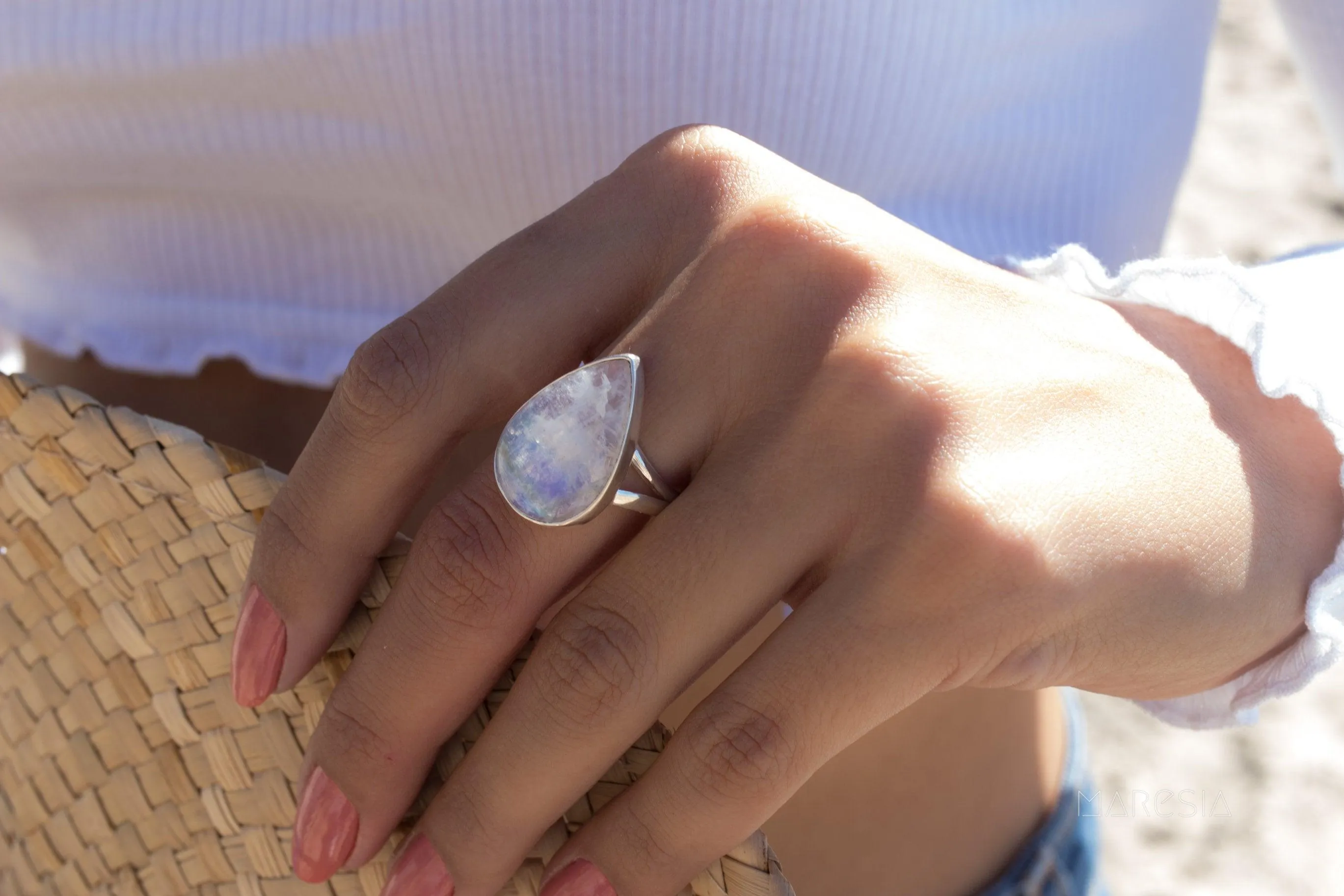 Sterling Silver Rings Moonstone Ring ~ Sterling Silver 925 ~MR273