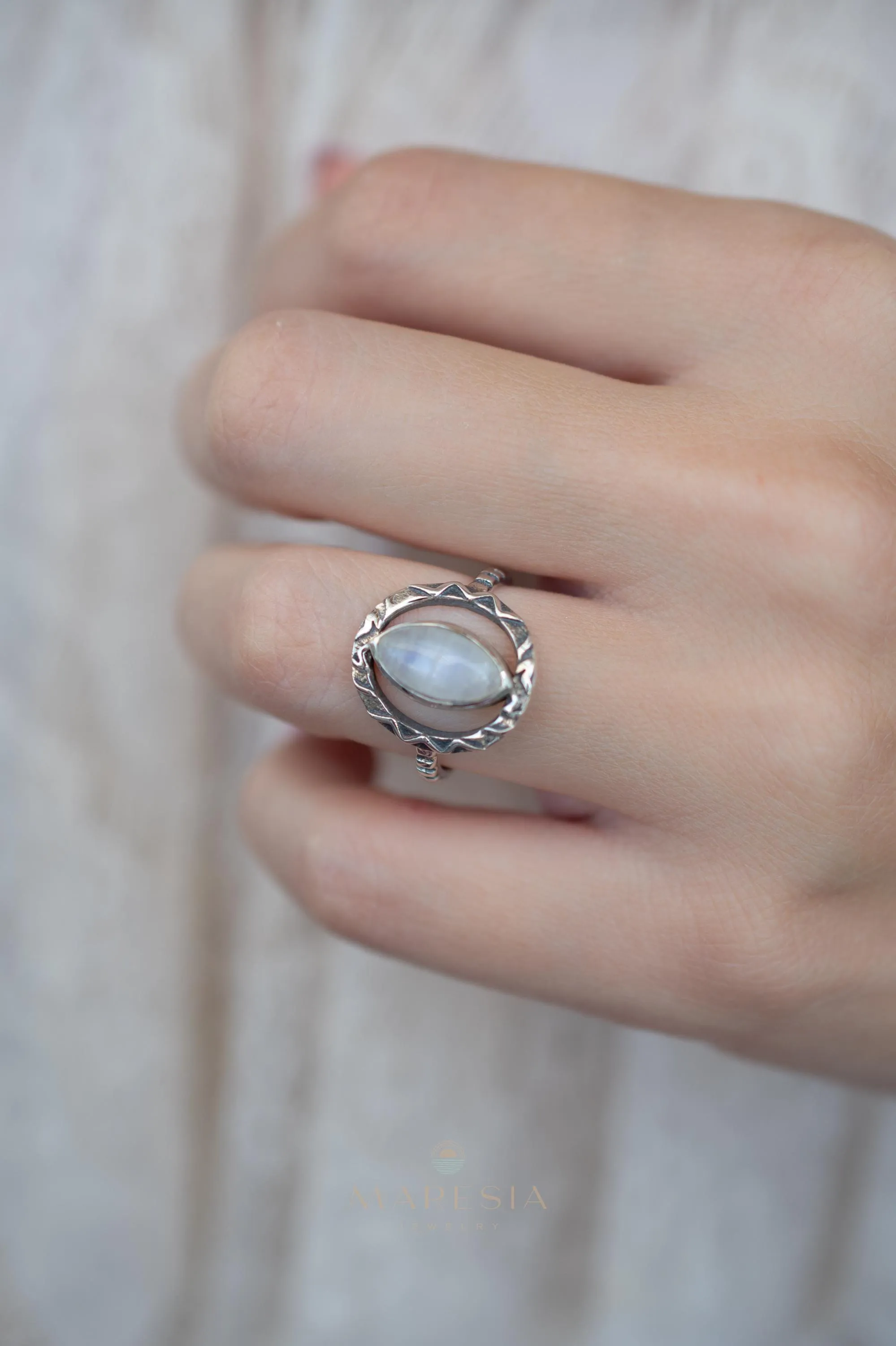 Sterling Silver Rings Moonstone Ring ~ Sterling Silver 925 ~ MR342