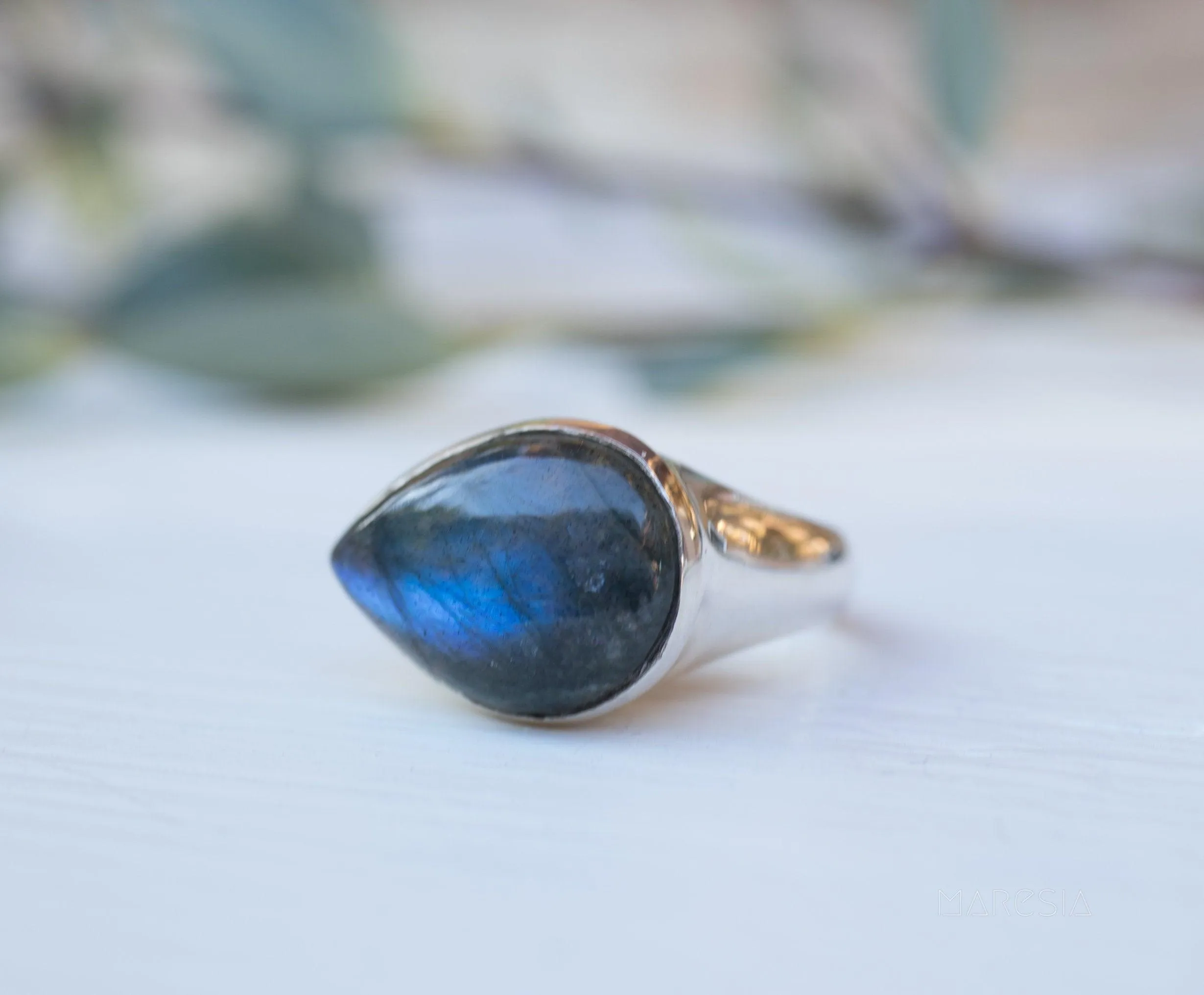 Sterling Silver Rings Rainbow Labradorite Ring ~ Sterling Silver 925 ~MR274