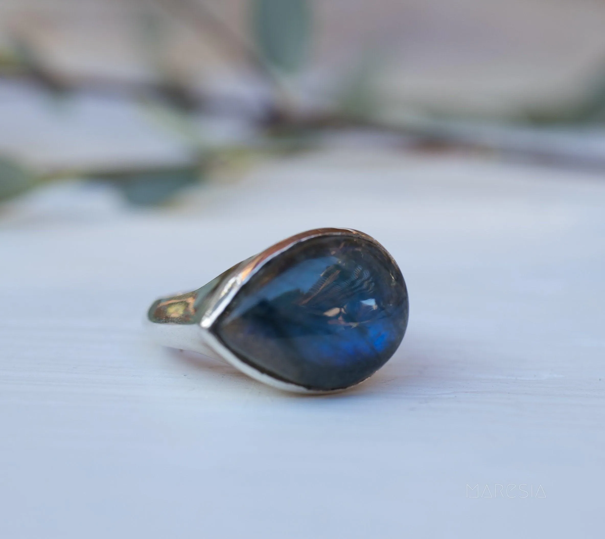 Sterling Silver Rings Rainbow Labradorite Ring ~ Sterling Silver 925 ~MR274