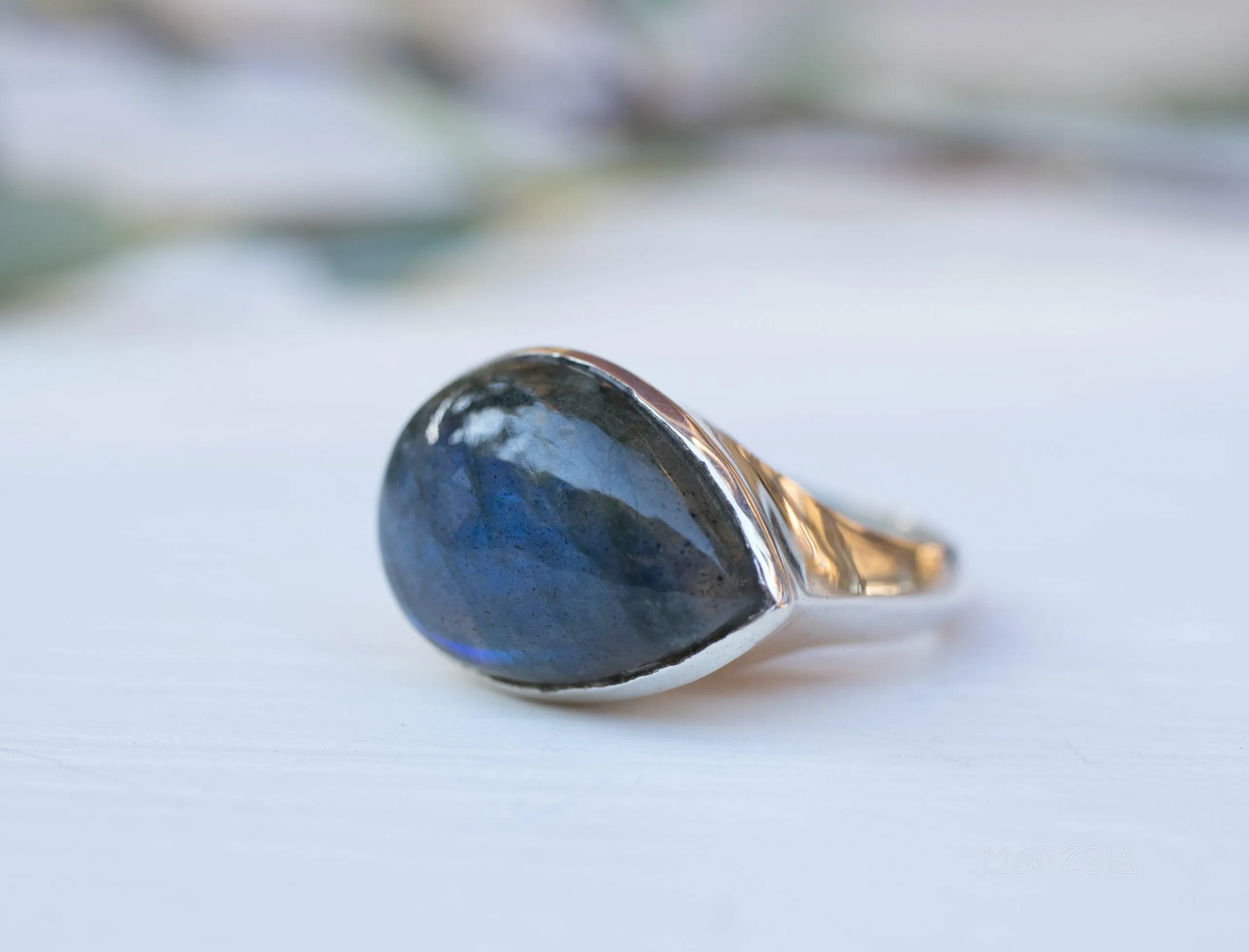 Sterling Silver Rings Rainbow Labradorite Ring ~ Sterling Silver 925 ~MR274