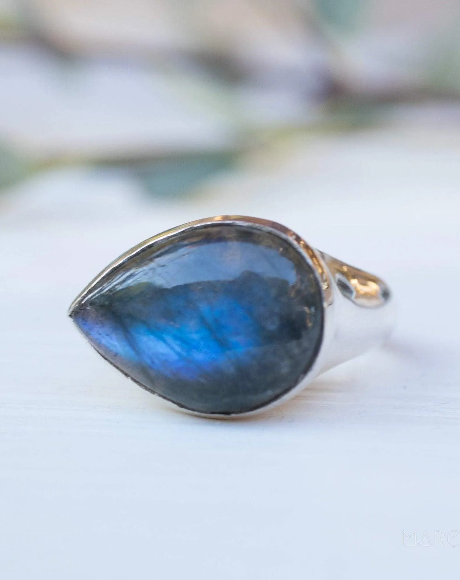 Sterling Silver Rings Rainbow Labradorite Ring ~ Sterling Silver 925 ~MR274