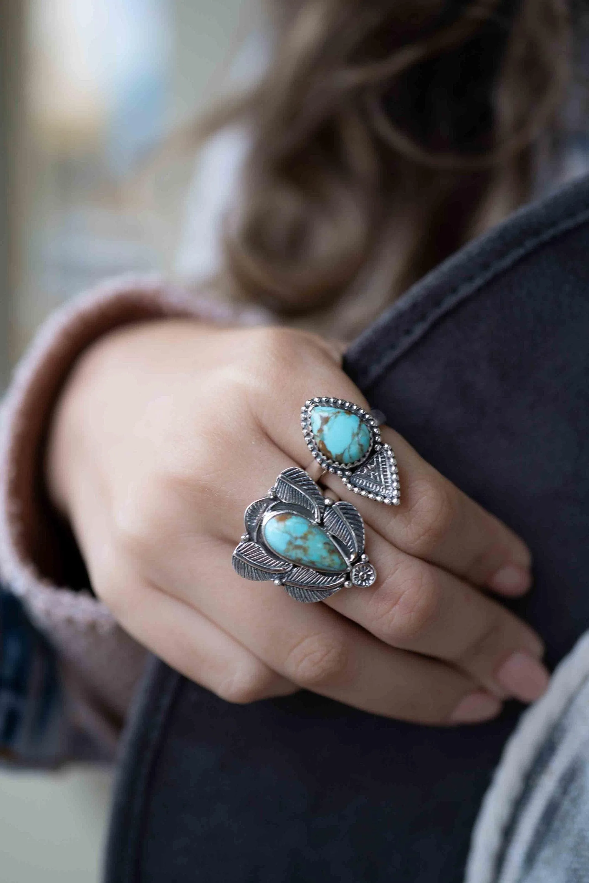 Sterling Silver Rings Salety Ring ~ Turquoise ~ Sterling Silver 925 ~ MR283