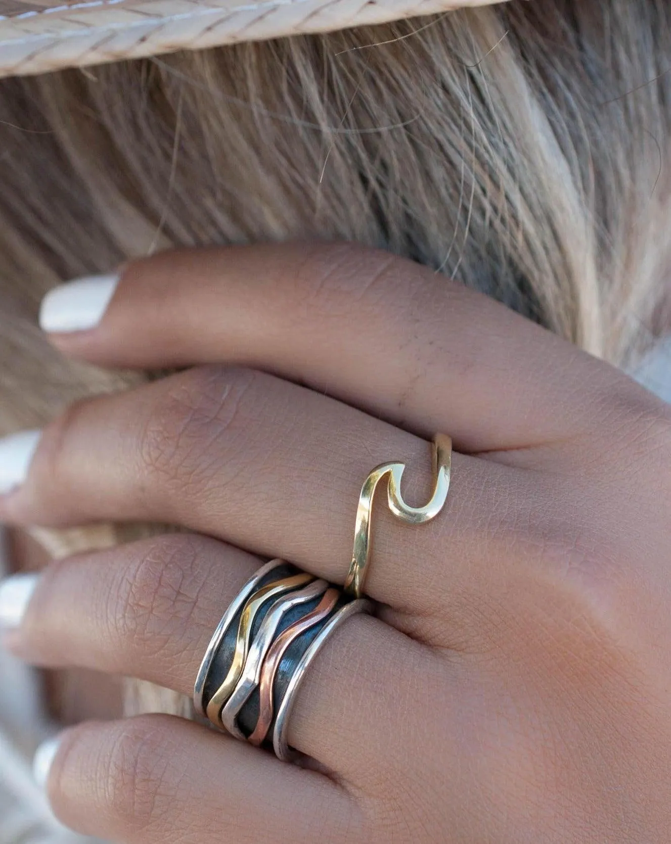 Sterling Silver Rings Spinner Ring~Sterling Silver 925 & Copper & Bronze~MS022
