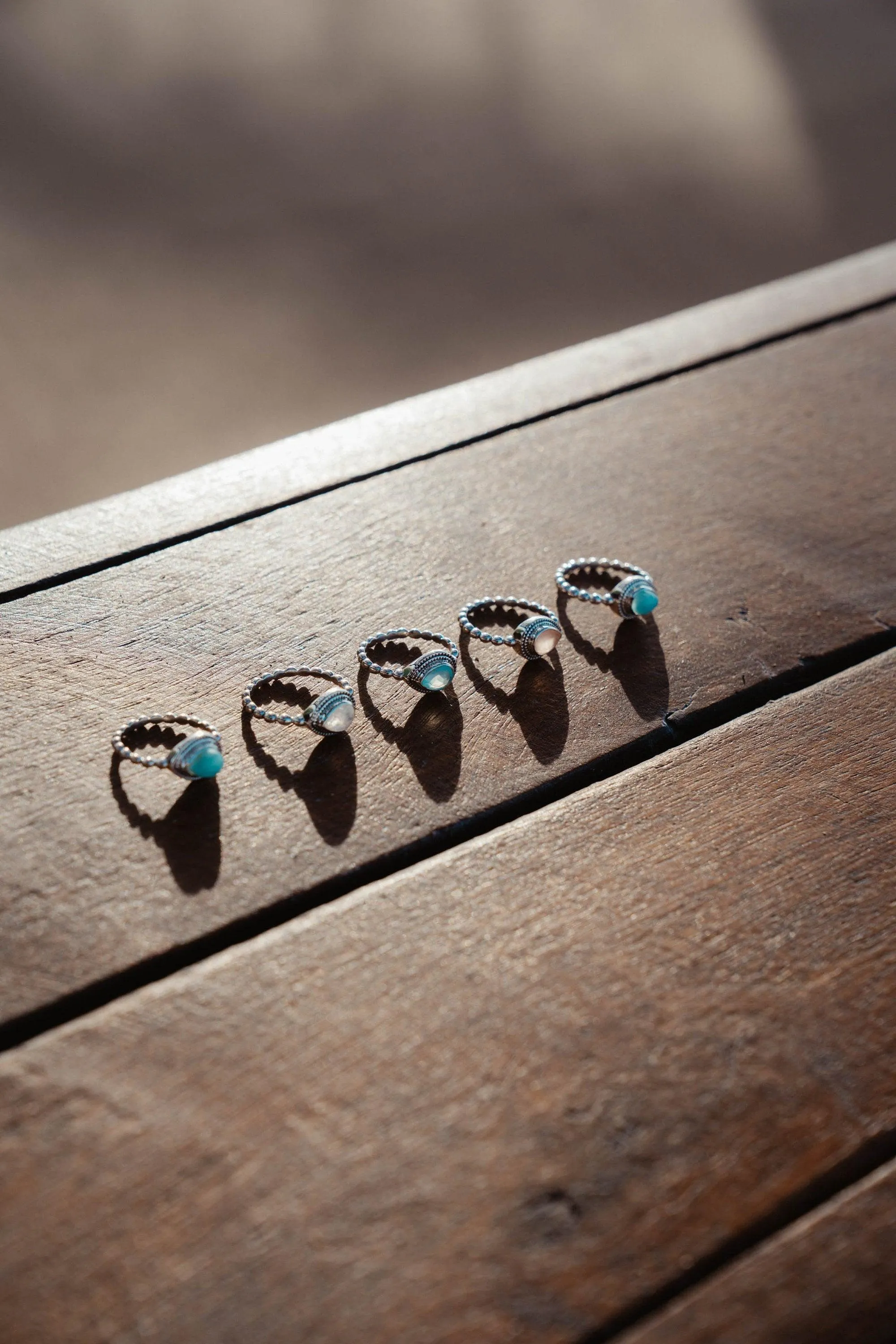 Sterling Silver Rings Tulum Aqua Chalcedony Ring ~ Sterling Silver 925 ~ MR253