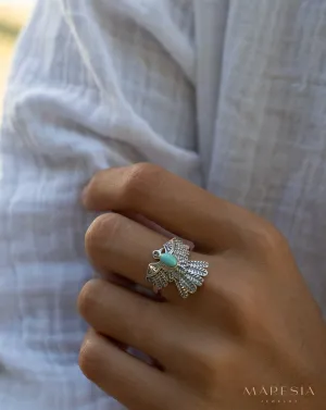 Sterling Silver Rings Turquoise Ring ~ Eagle Bird Ring ~ Sterling Silver 925 ~ MR337