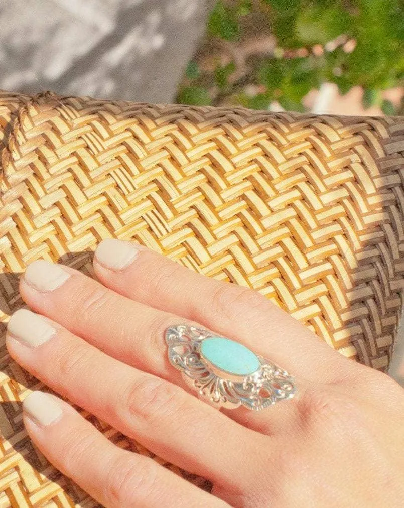 Sterling Silver Rings Turquoise Ring ~ Sterling Silver 925 ~  MR137