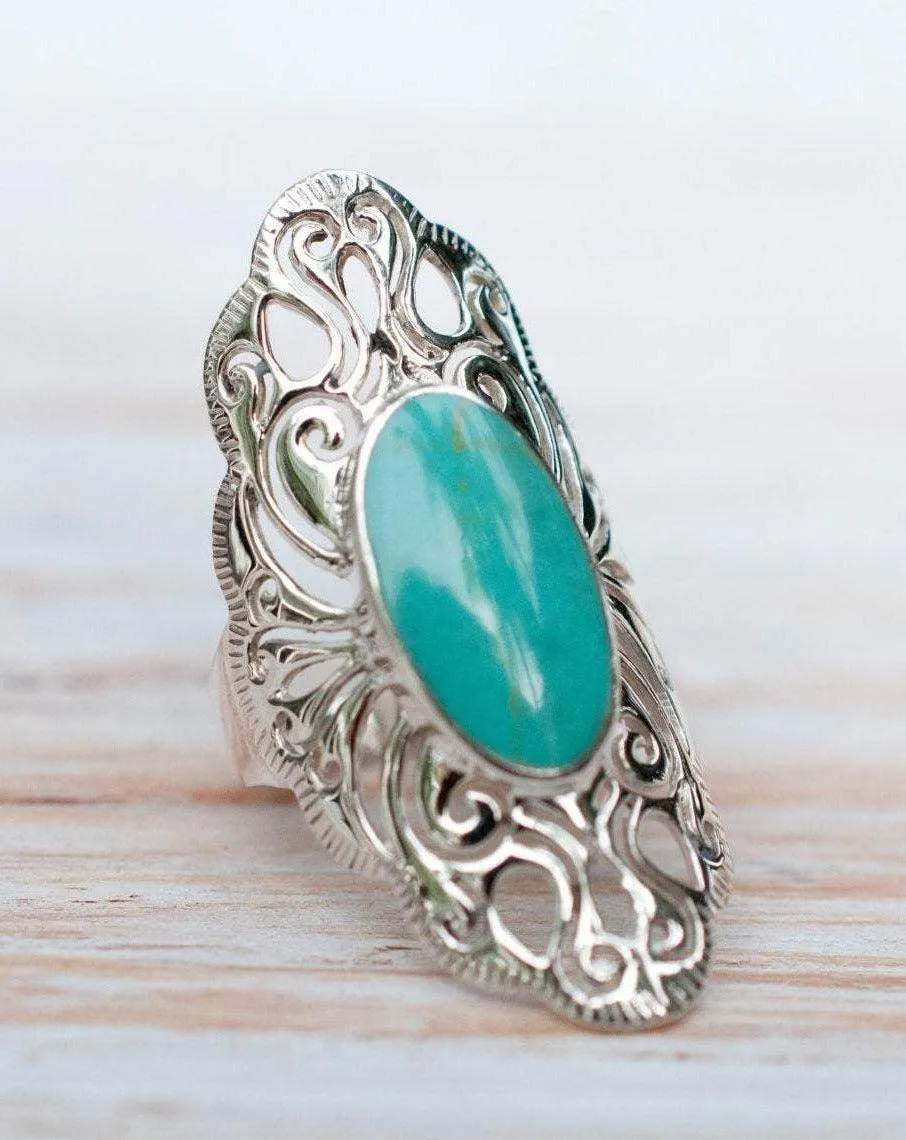 Sterling Silver Rings Turquoise Ring ~ Sterling Silver 925 ~  MR137