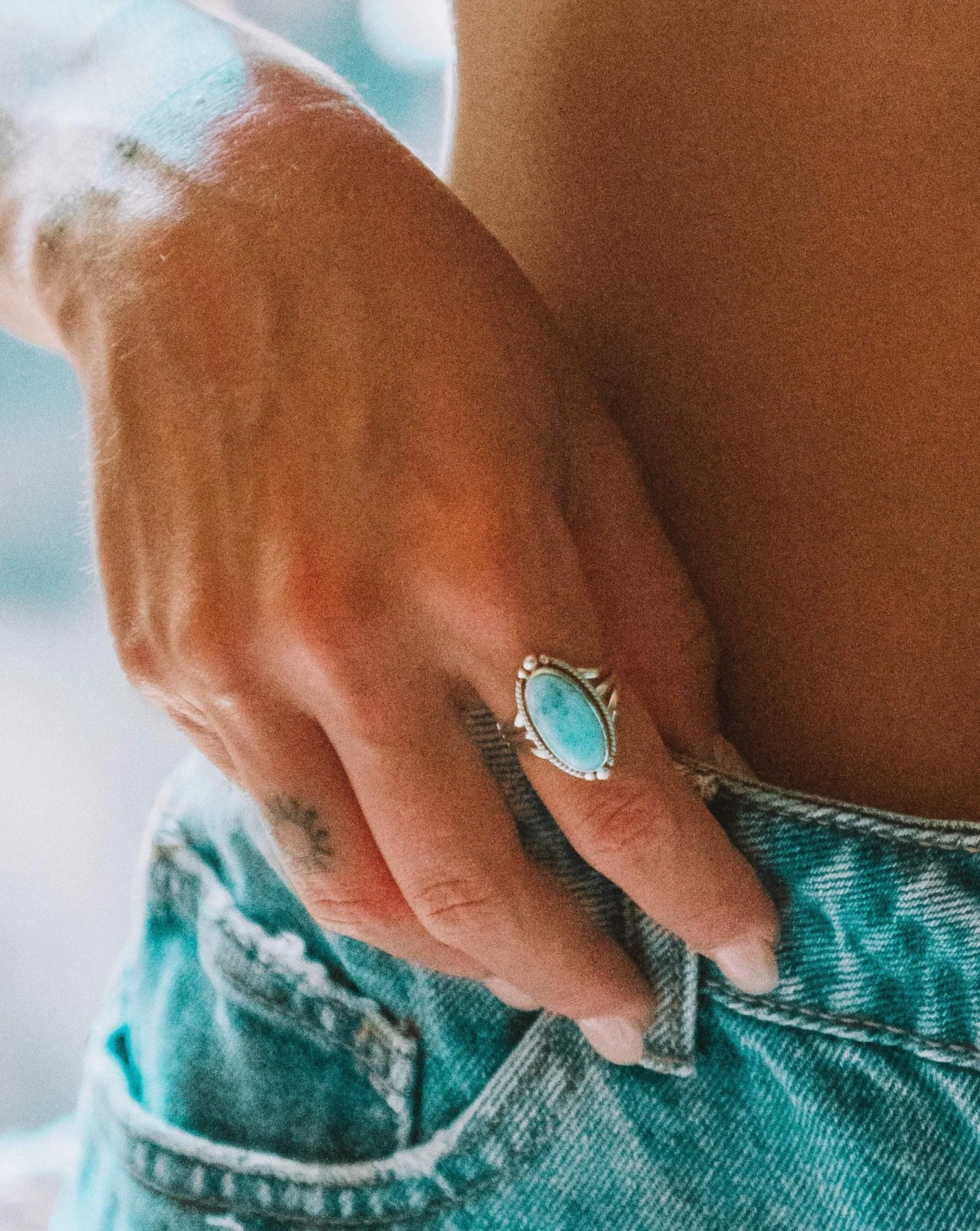 Sterling Silver Rings Turquoise Ring ~ Sterling Silver 925 ~ MR249