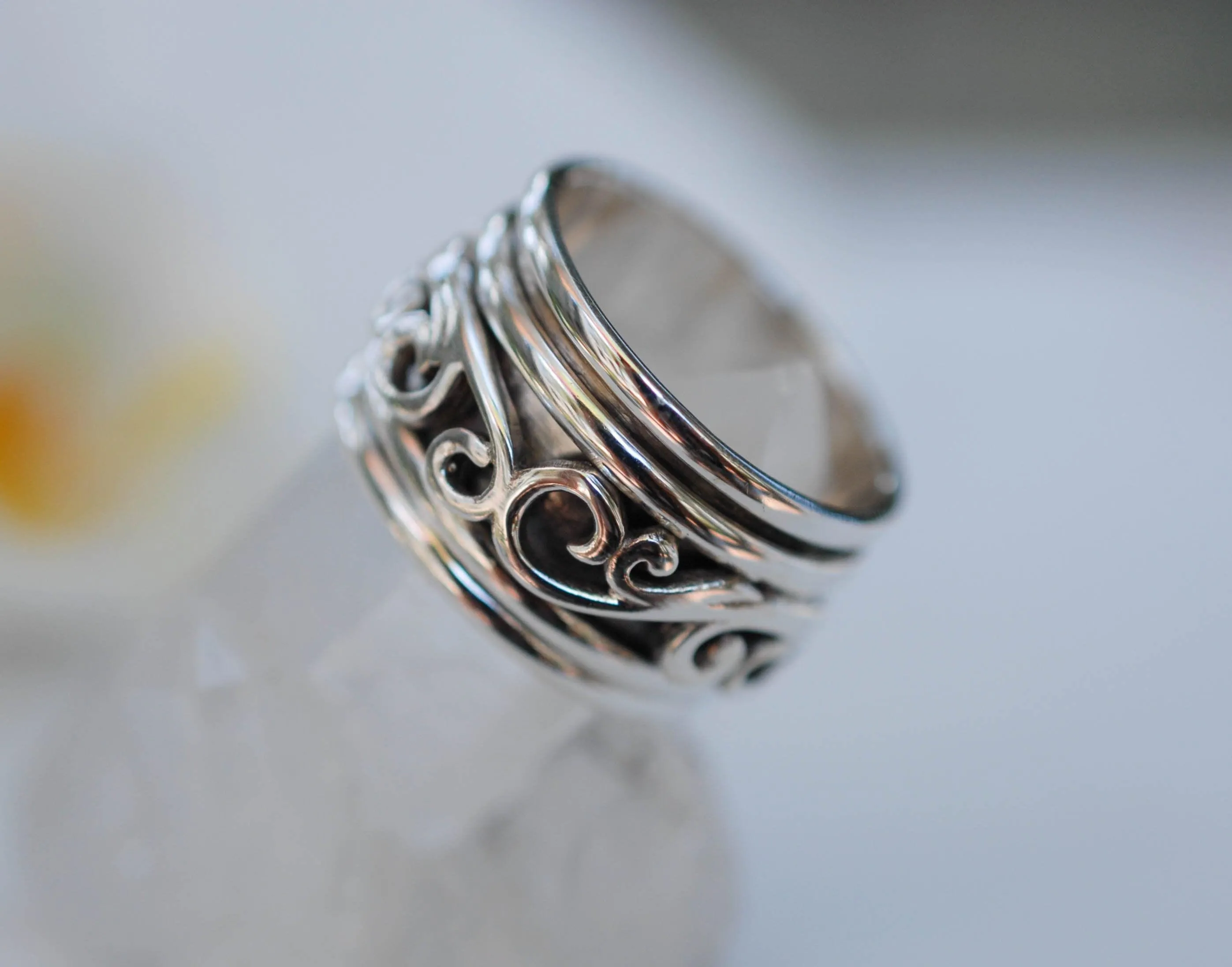 Sterling Silver Rings Unisex Spinner Ring ~Sterling Silver 925 ~MS015