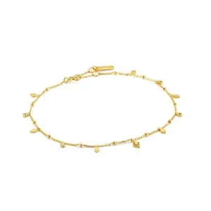 Sterling Silver Shiny Gold Plated Bohemia Anklet F016-01G Ania Haie Jewellery