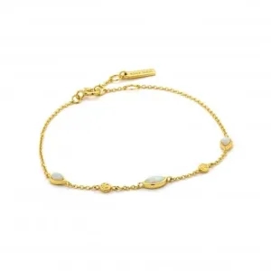 Sterling Silver Shiny Gold Plated Opal Colour Bracelet B014-02G Ania Haie Jewellery