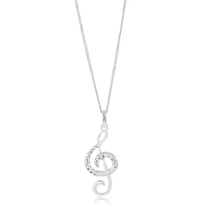 Sterling Silver Textured Music Note Pendant Sterling Silver	Jewelry