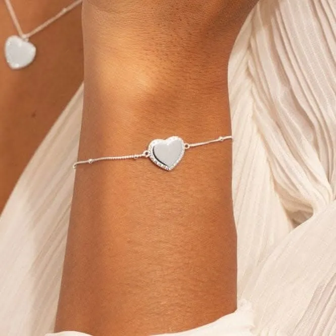 Sterling Silver Wonderful Mum Heart Pave 16cm   3cm Bracelet JJS0003 Joma Jewellery
