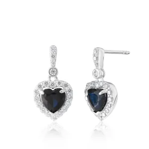 Sterling Silver Zirconia Heart Stud Drop Earrings Sterling Silver	Jewelry