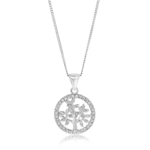 Sterling Silver Zirconia Tree Of Life Pendant Sterling Silver	Jewelry