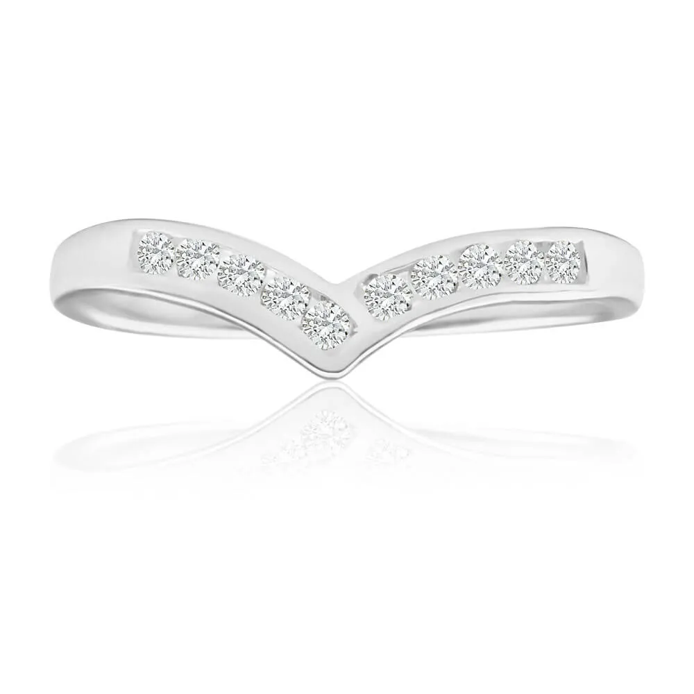 Sterling Silver Zirconia Wishbone Ring Sterling Silver	Jewelry
