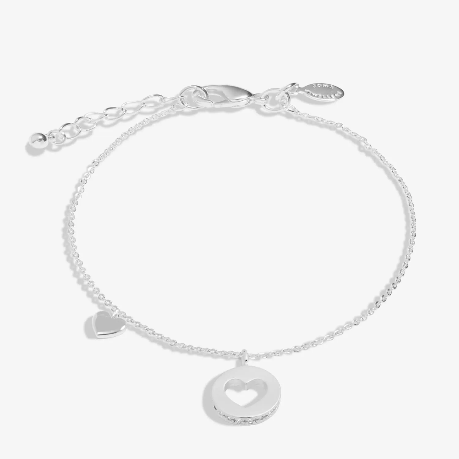Style Stories Pave Edge Heart Silver Plated Bracelet 7719 Joma Jewellery