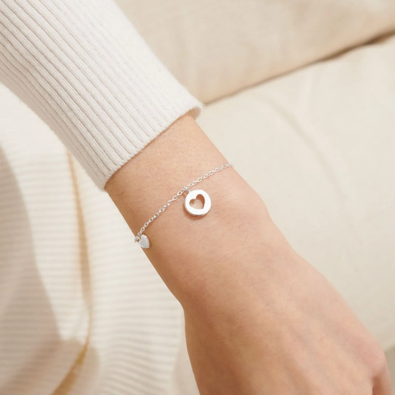Style Stories Pave Edge Heart Silver Plated Bracelet 7719 Joma Jewellery