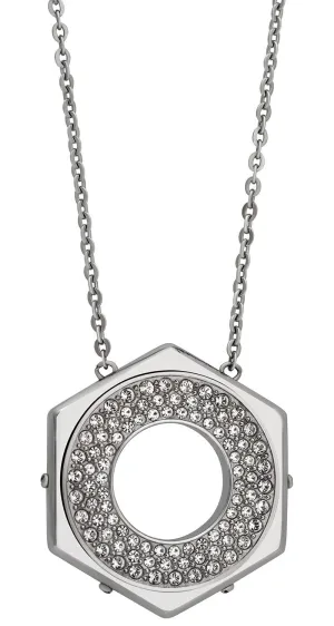 Swarovski Bolt Pendant 5096635 Crystal Pave Silver Tone Stainless Steel Reversible Necklace for Women Swarovski Jewelry