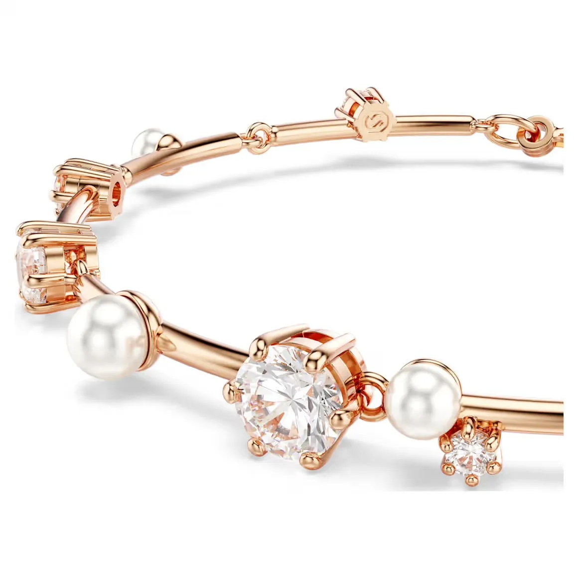 Swarovski Jewellery Constella Pearl & Round Cuts Rosegold Bracelet