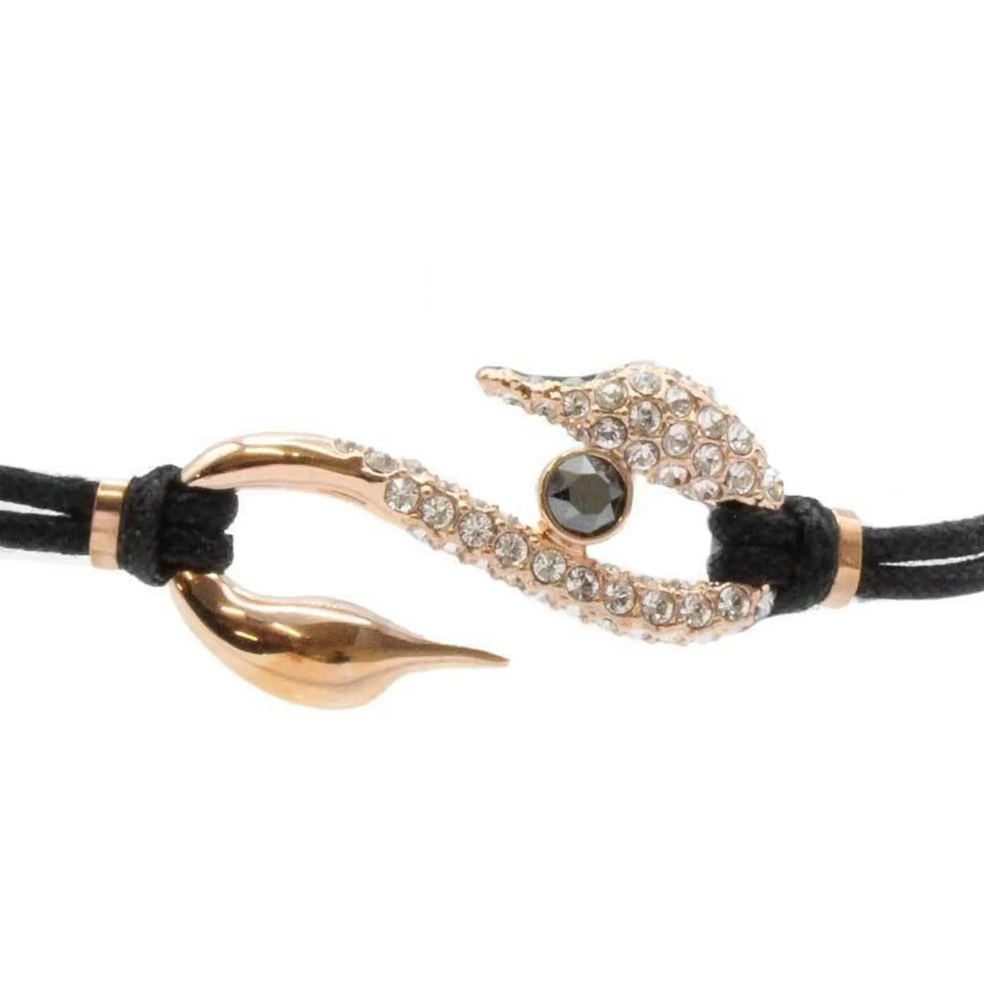Swarovski Jewelry Swarovski Women's Bracelet - Power Rose Gold Plated Hook Black Cord | 5533508
