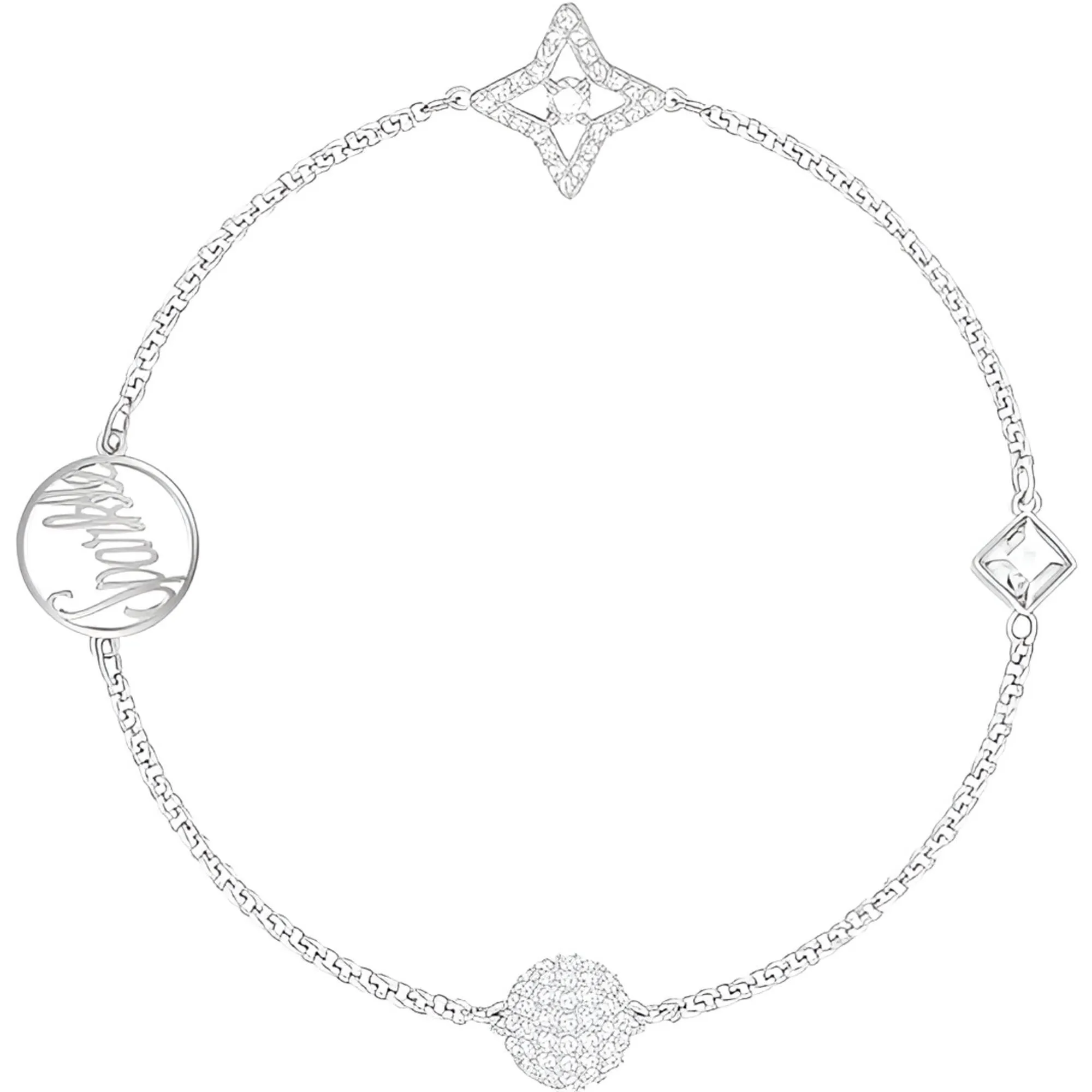 Swarovski Jewelry Swarovski Women's Bracelet - Remix Rhodium Plated Star Strand Crystal Pavé | 5373257