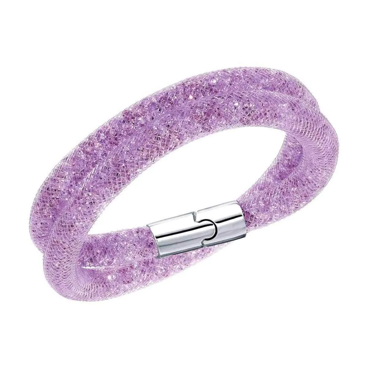 Swarovski Jewelry Swarovski Women's Bracelet - Stardust 15" Inch Purple Crystal Double Wrap | 5140103