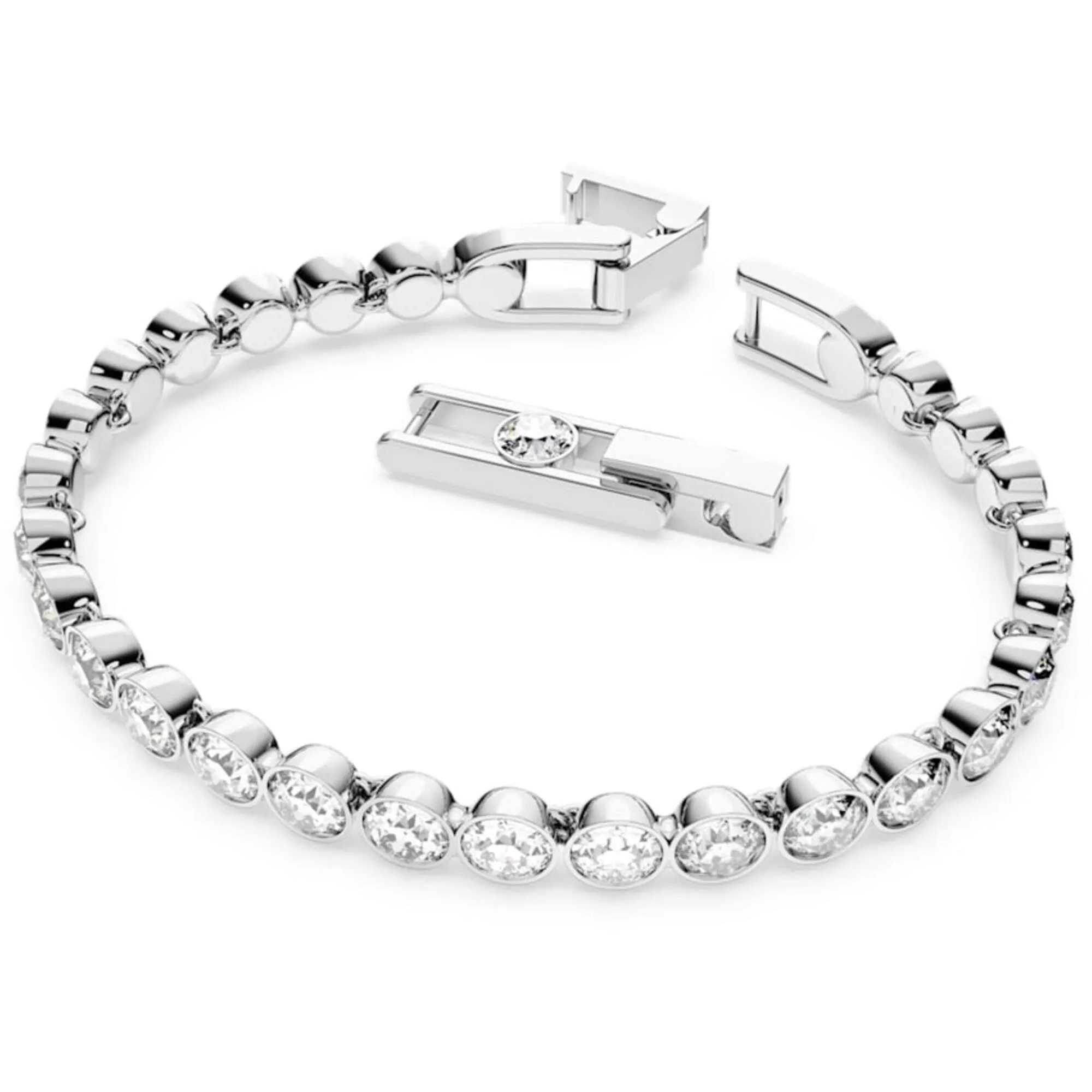 Swarovski Jewelry Swarovski Women's Bracelet - Tennis Crystals Rhodium Plated, 17 cm | 1791305