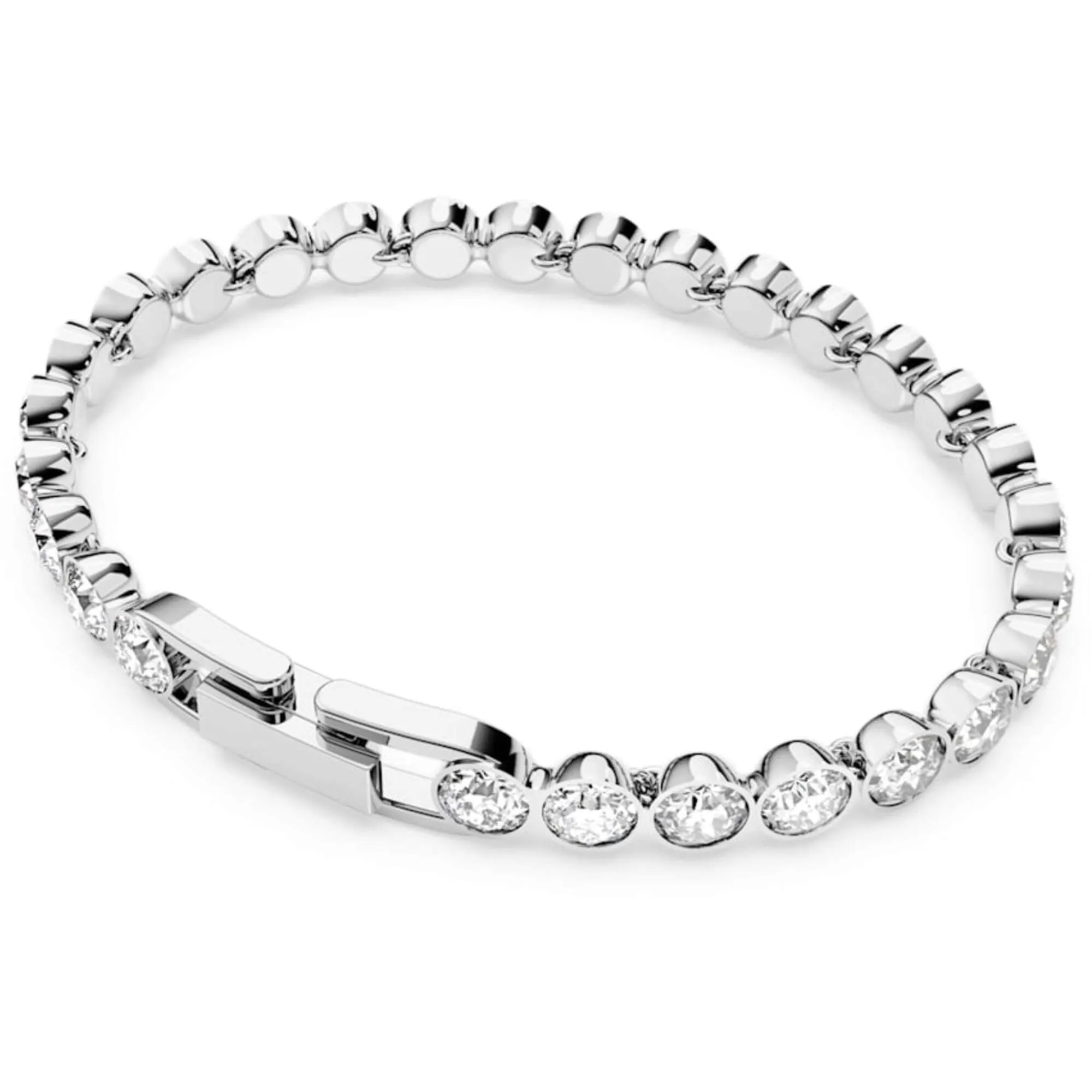 Swarovski Jewelry Swarovski Women's Bracelet - Tennis Crystals Rhodium Plated, 17 cm | 1791305