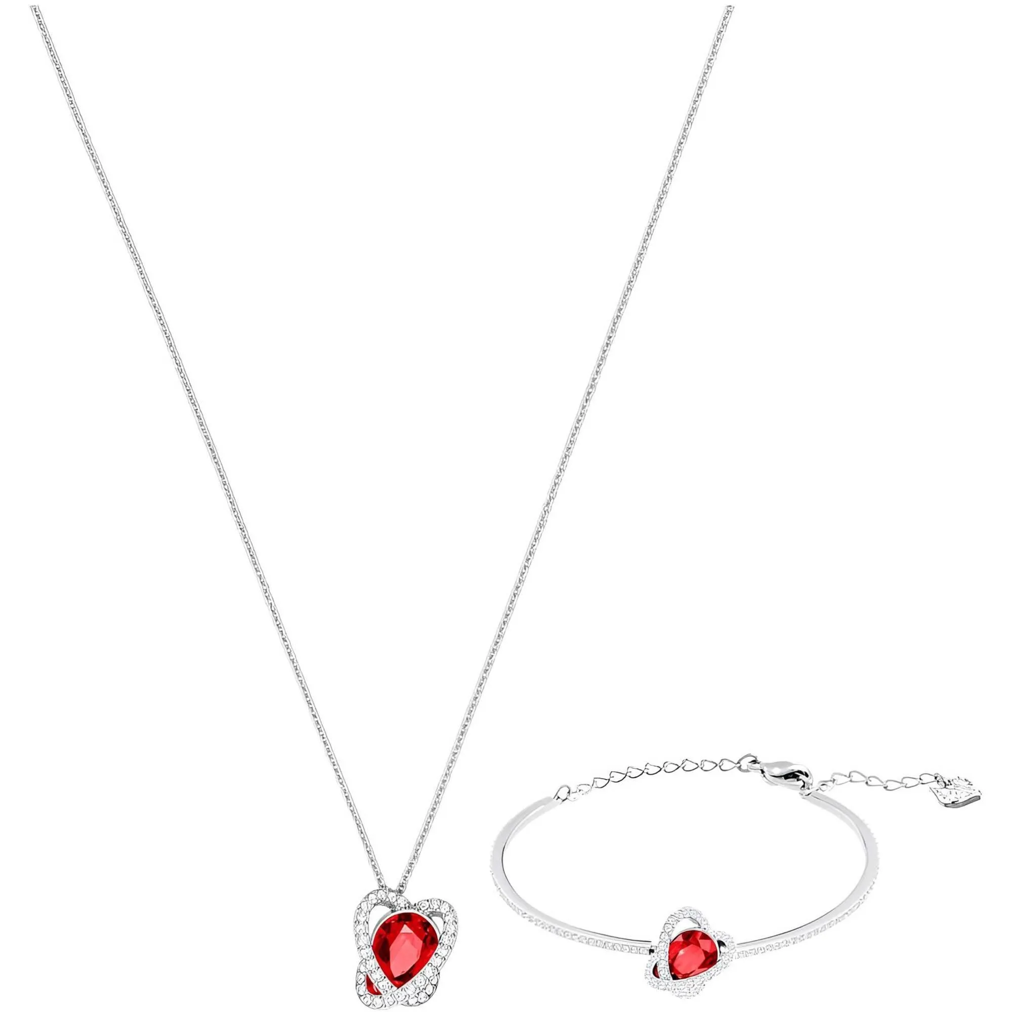 Swarovski Jewelry Swarovski Women's Necklace and Bracelet Set - Outstanding Red and White | 5463761