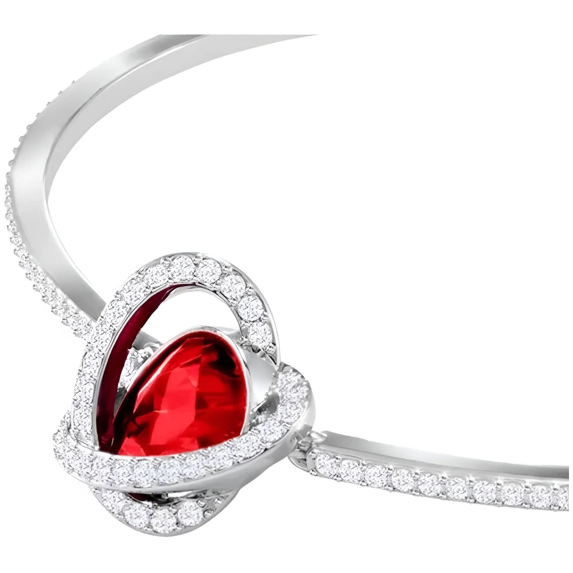 Swarovski Jewelry Swarovski Women's Necklace and Bracelet Set - Outstanding Red and White | 5463761