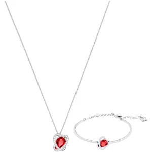 Swarovski Jewelry Swarovski Women's Necklace and Bracelet Set - Outstanding Red and White | 5463761
