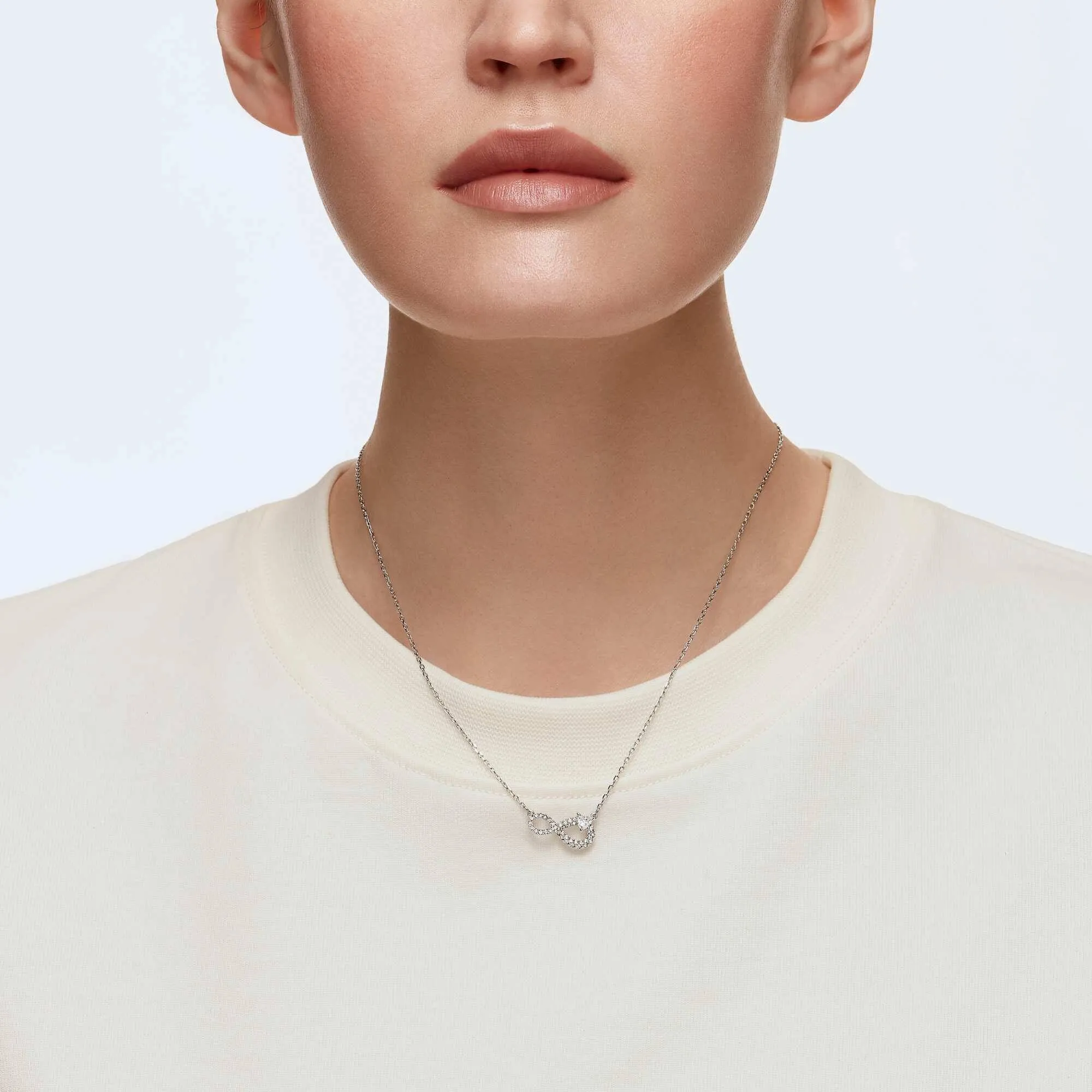 Swarovski Jewelry Swarovski Women's Necklace - Hyperbola Infinity Rhodium Plated Pendant | 5520576