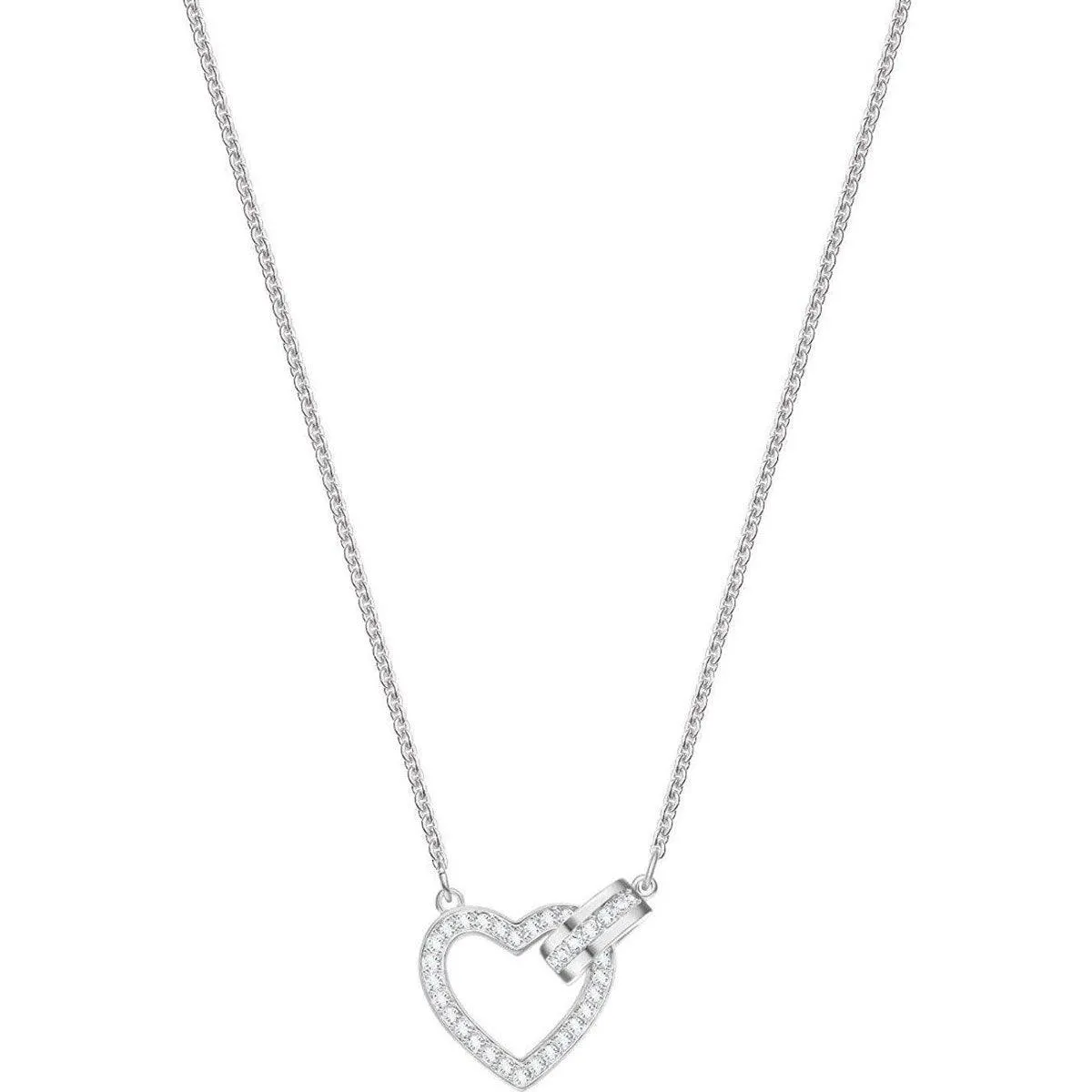 Swarovski Jewelry Swarovski Women's Necklace - Lovely Interlocking Heart and Circle Crystal | 5380703