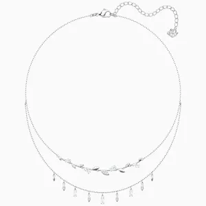 Swarovski Jewelry Swarovski Women's Necklace - Mayfly Double Layered Rhodium Plated | 5482078