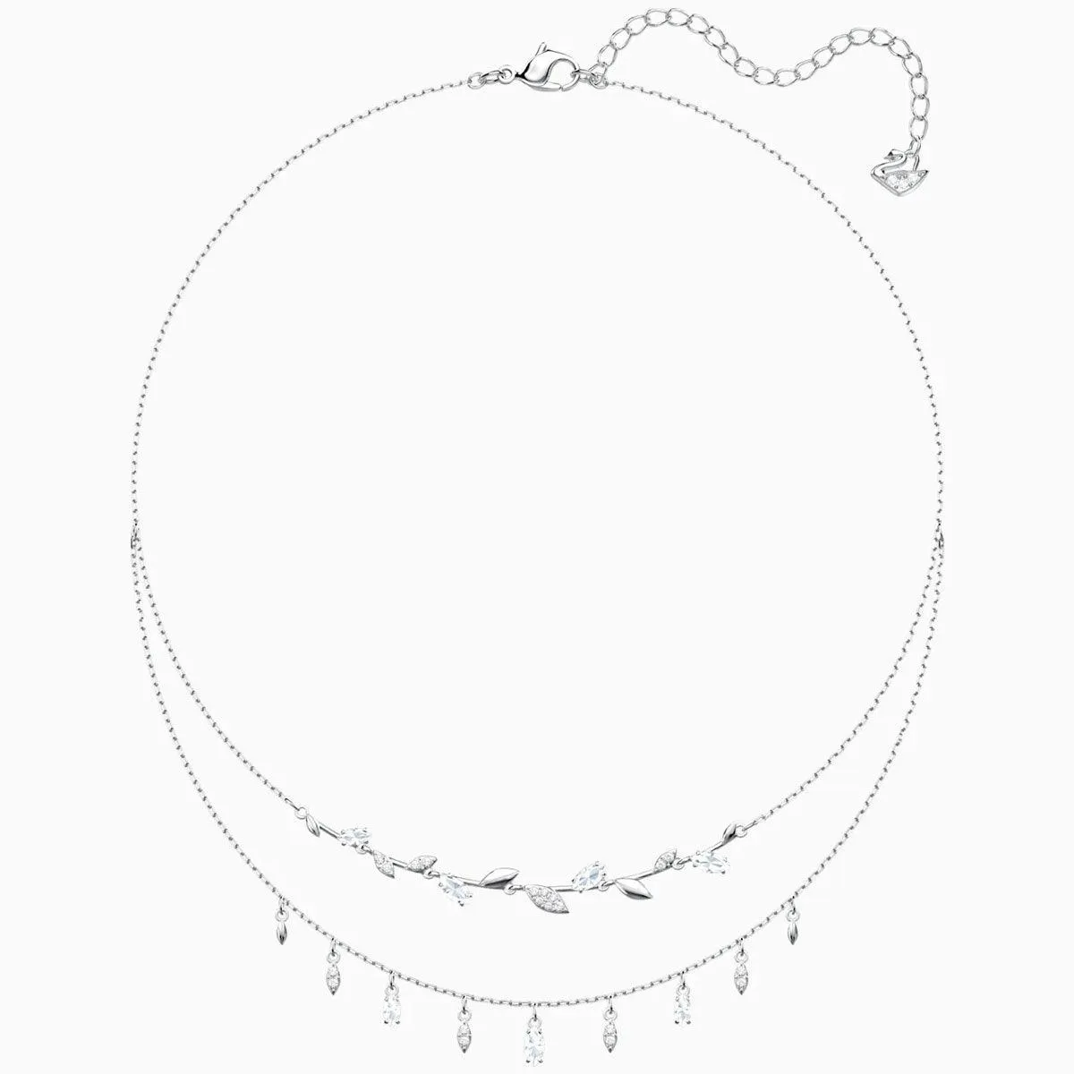Swarovski Jewelry Swarovski Women's Necklace - Mayfly Double Layered Rhodium Plated | 5482078