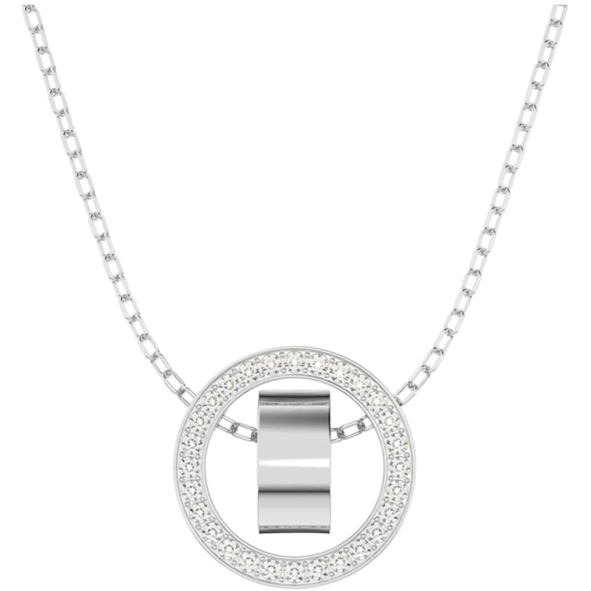 Swarovski Jewelry Swarovski Women's Pendant - Hollow White Rhodium Plated Sliding Ball Clasp | 5636501