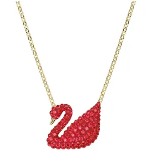Swarovski Jewelry Swarovski Women's Pendant - Iconic Swan Bright Red Crystals Gold Tone Plated | 5465400