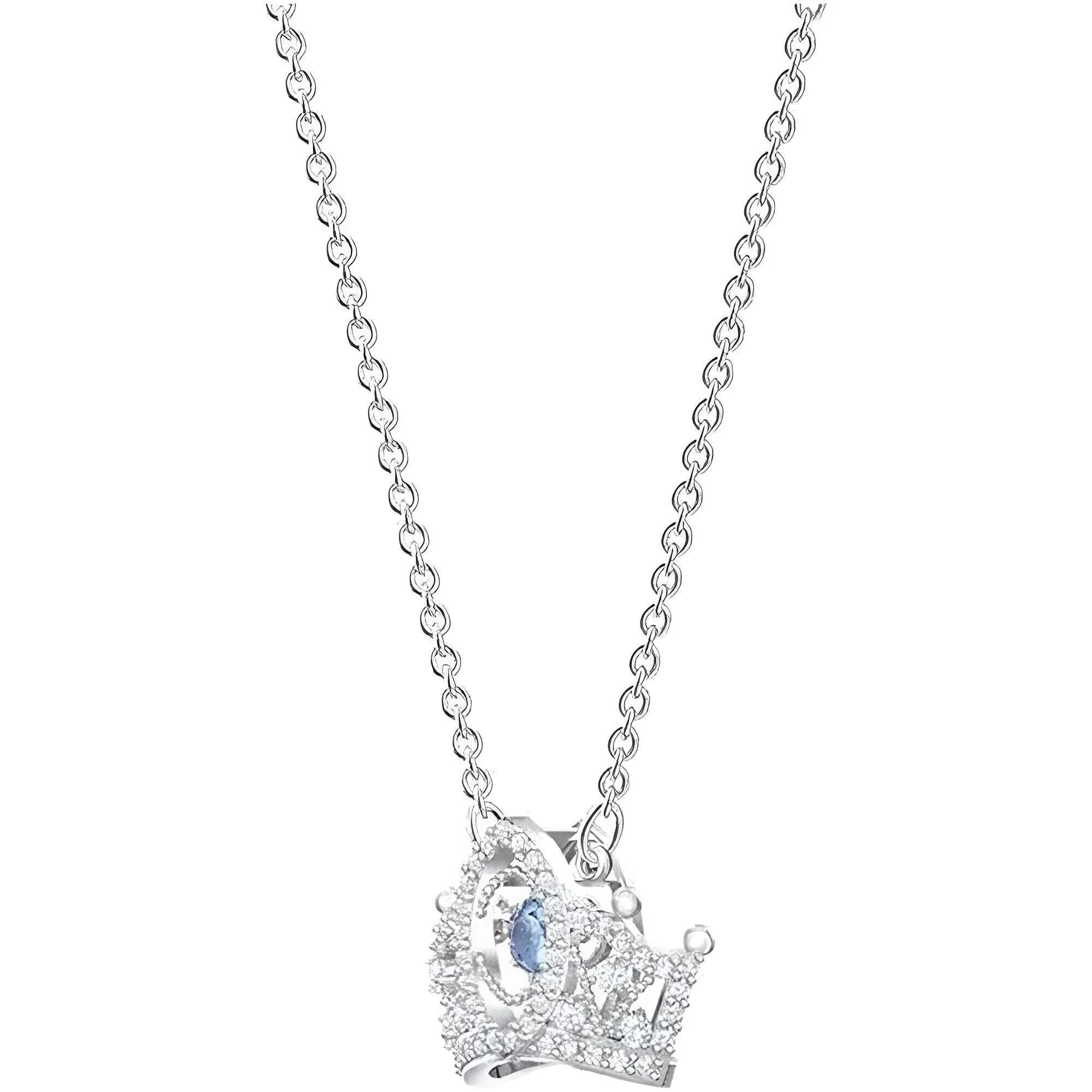 Swarovski Jewelry Swarovski Women's Pendant Necklace - Bee A Queen Crown Motif Blue Crystal | 5501080
