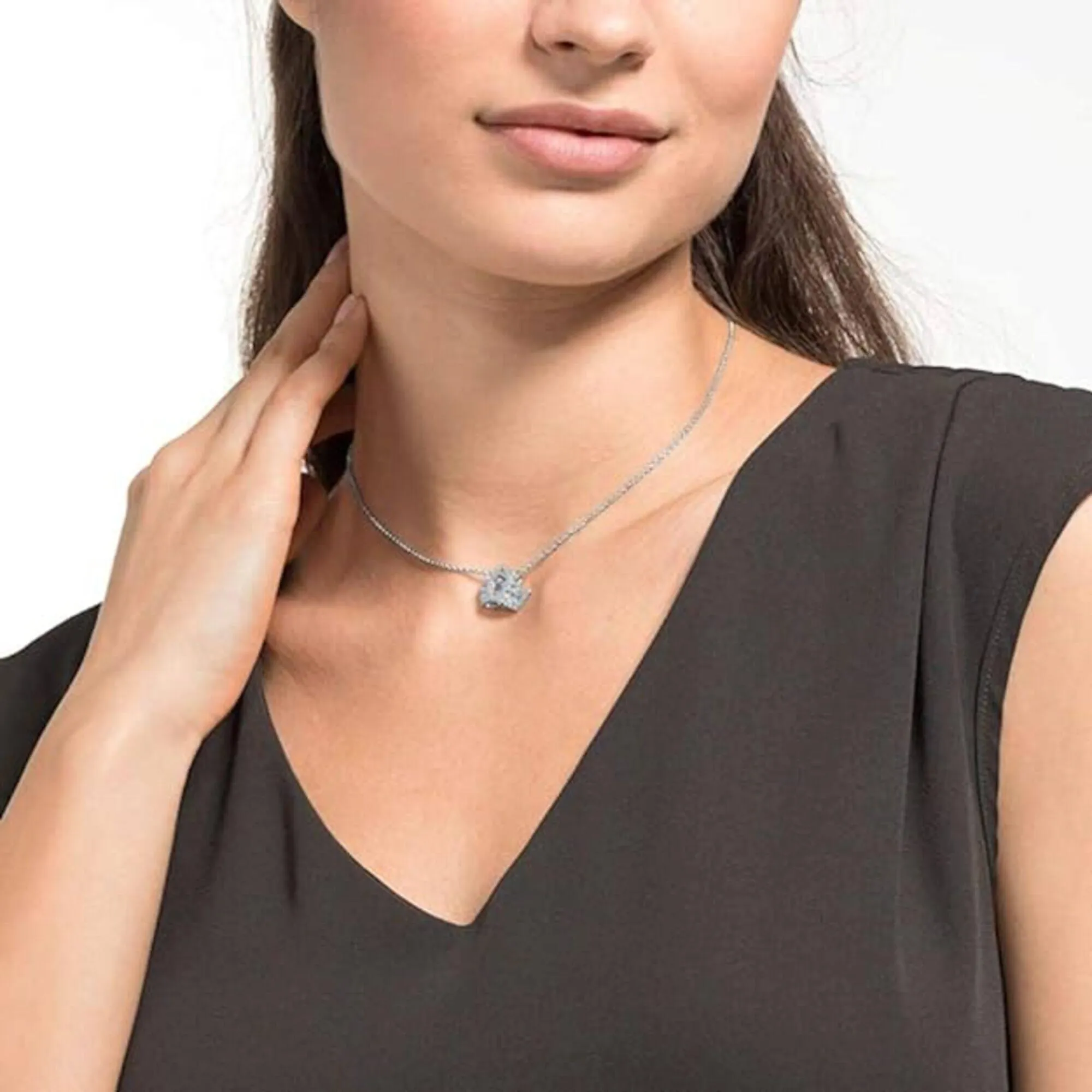 Swarovski Jewelry Swarovski Women's Pendant Necklace - Bee A Queen Crown Motif Blue Crystal | 5501080