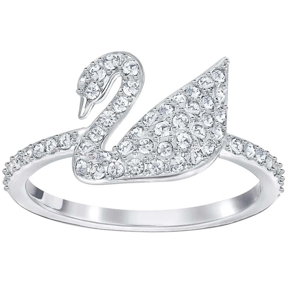 Swarovski Jewelry Swarovski Women's Ring - Iconic Swan Clear Crystal Silver Tone, Size 55 | 5215040