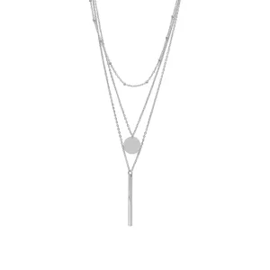 Tarnish Resistant Silver Plated Layered Pendant Necklace Set adornia Jewelry