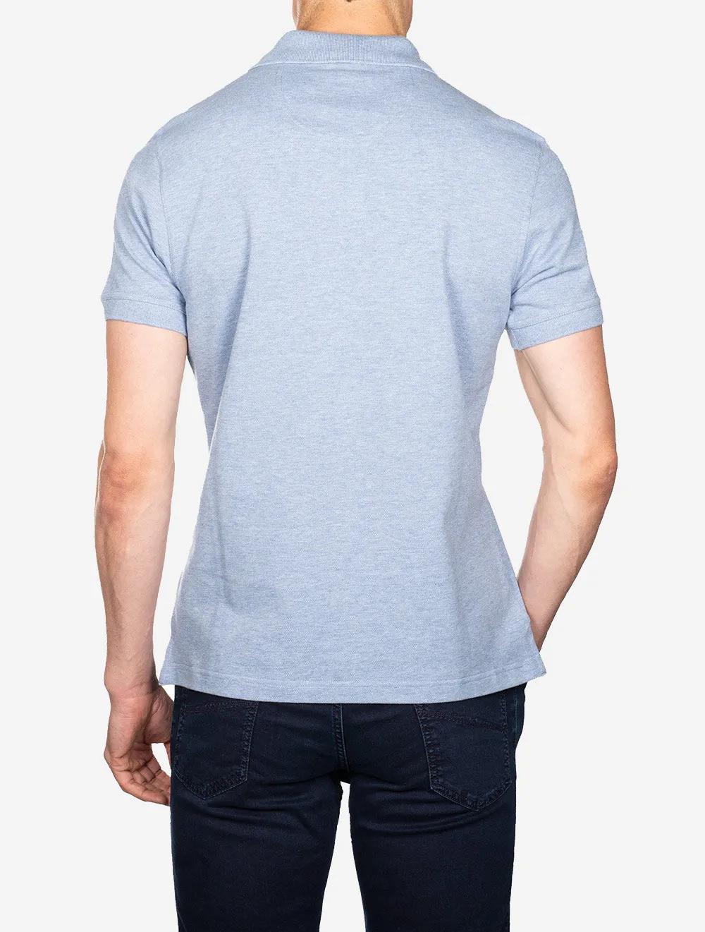 Tartan Pique Polo Blue