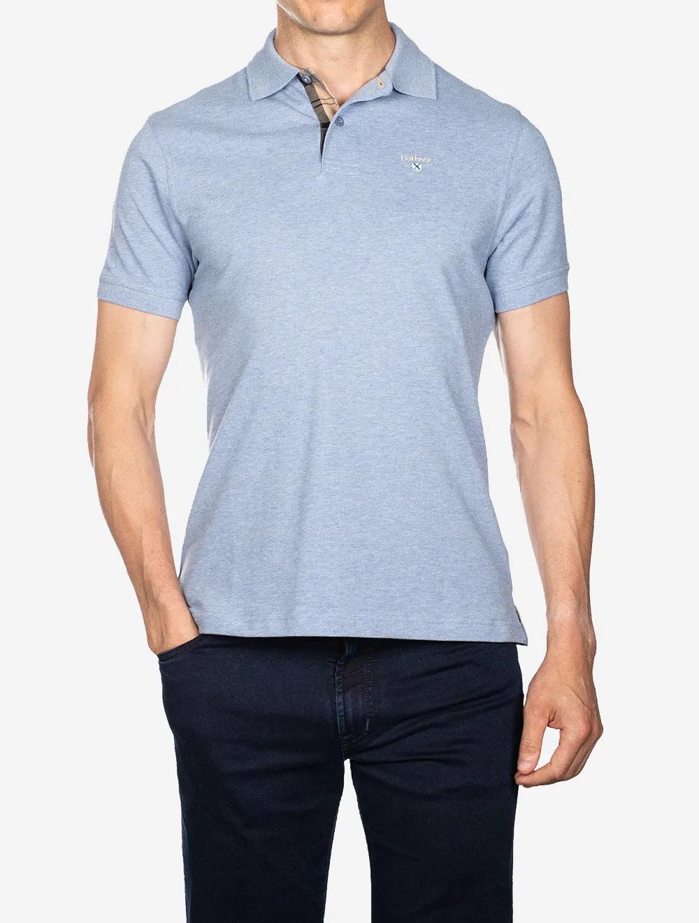 Tartan Pique Polo Blue