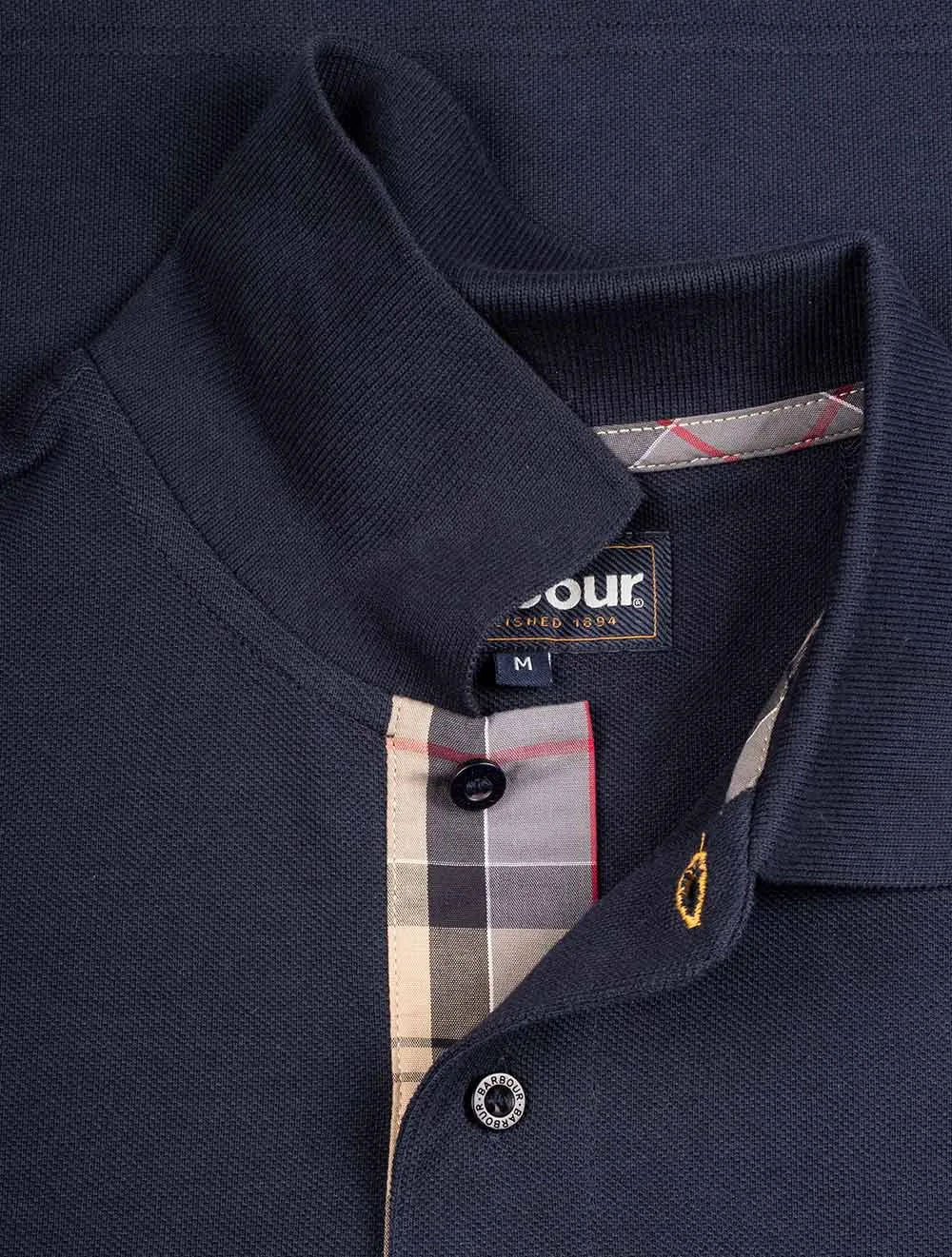 Tartan Pique Polo Navy