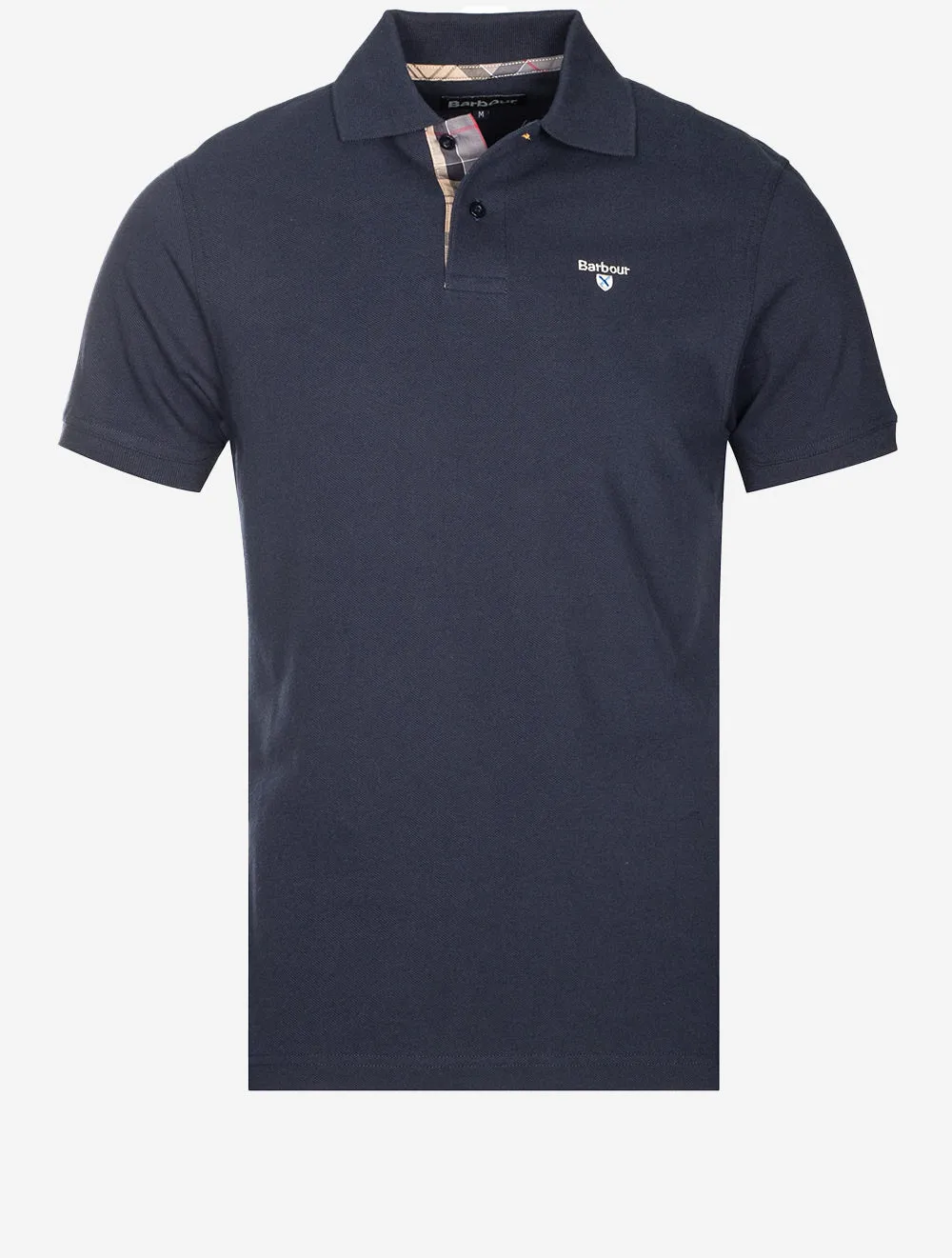 Tartan Pique Polo Navy