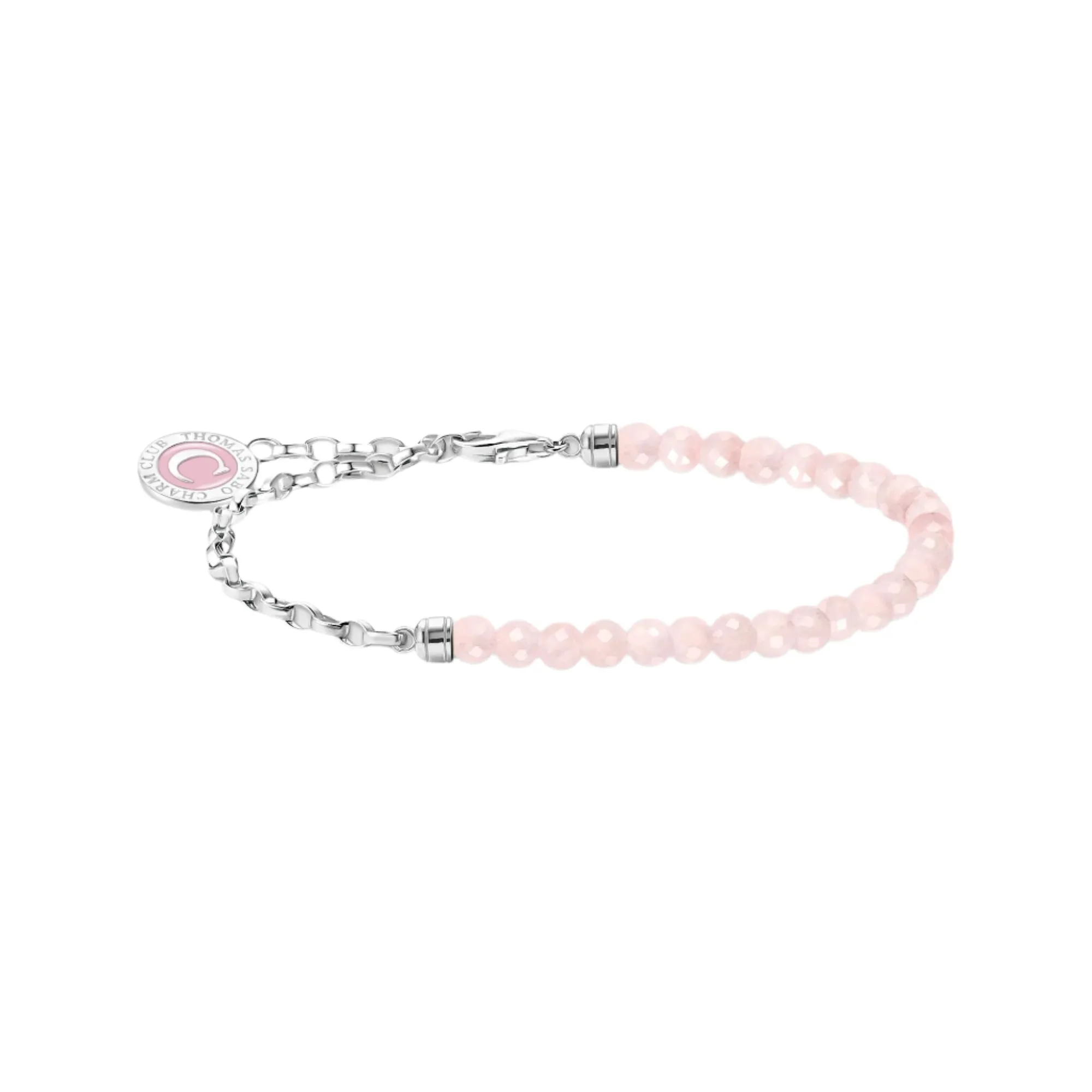 Thomas Sabo Jewellery Thomas Sabo CHARMISTA - Rose Quartz Silver Bracelet with Charmista Coin